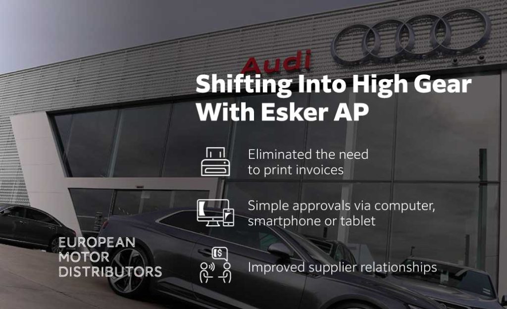 NZ based European Motor Distributors shifts into high gear with an Automated AP system using Esker