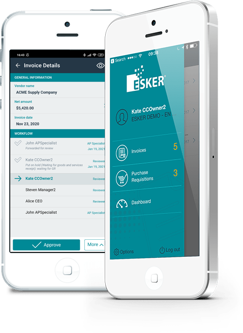 How to automate accounts payable in NZ? Use Esker and you can do it anywhere with mobile and web apps.