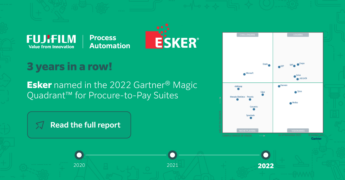 Esker named in Gartner Magic Quadrant ProcureToPay 2022